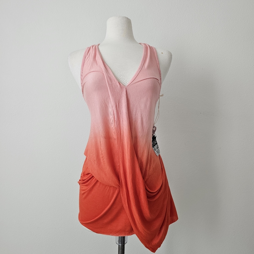 Young Fabulous & Broke Ombre tie asymmetrical drape tank size xs